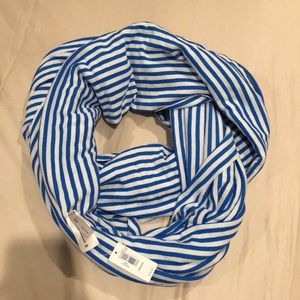 NWT Blue and White Striped Circle Scarf